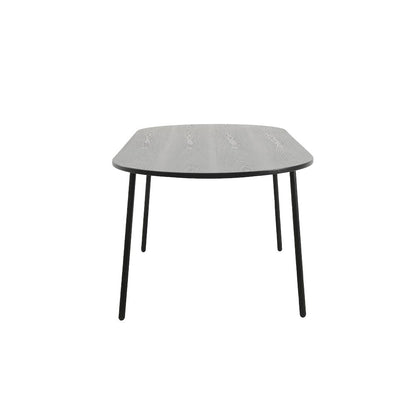 Tule Modern 83" Oval Dining Table with MDF Top and Black Steel Legs in Black