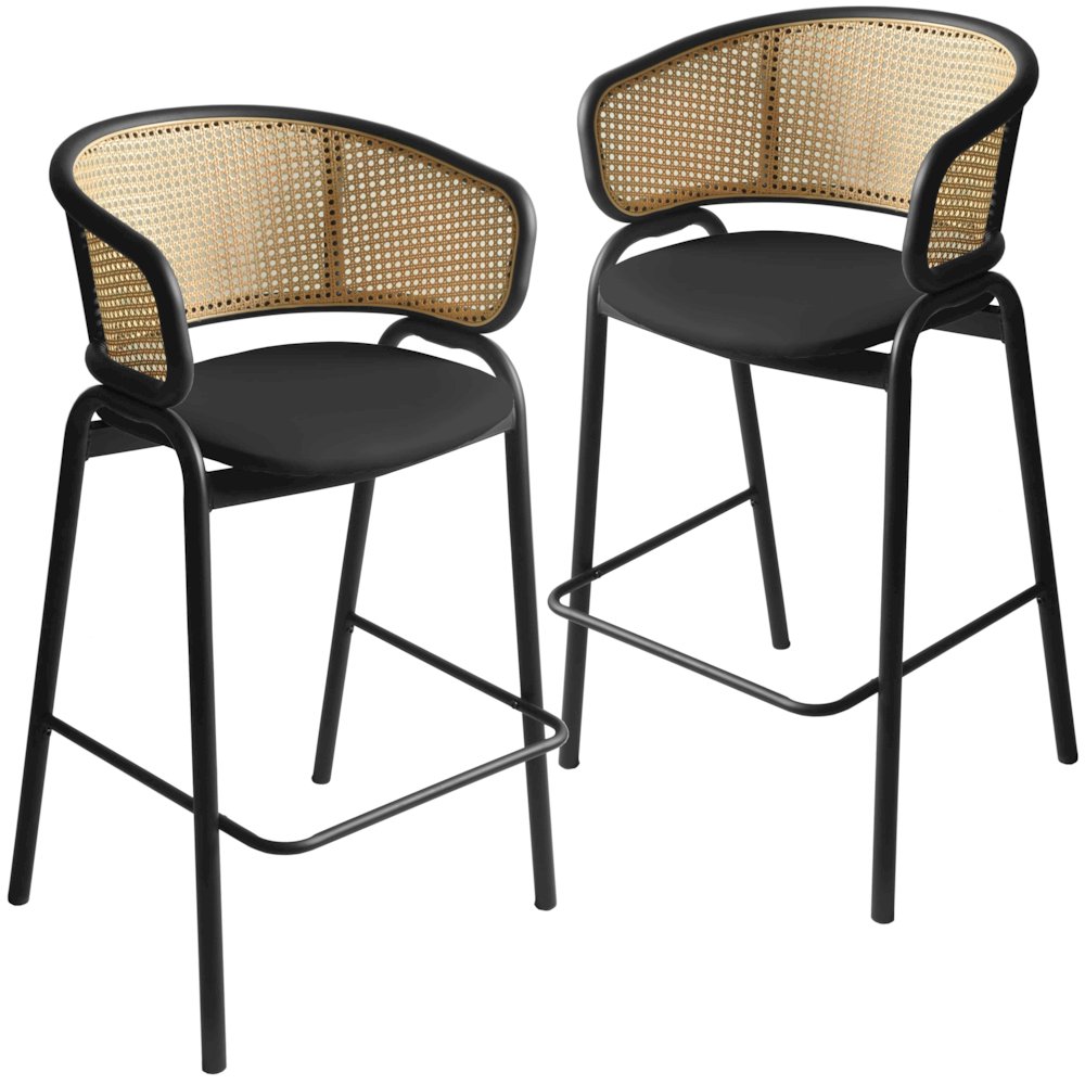 Ervilla Wicker Bar Stool Set of 2