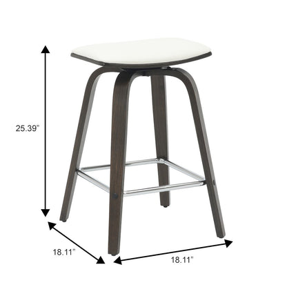 Wooden Counter Stool in White
