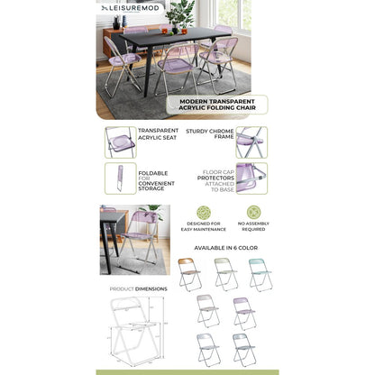 Lawrence Acrylic Folding Chair With Metal Frame