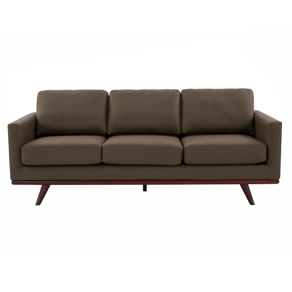 Chester Modern Faux Sofa in Taupe Leather