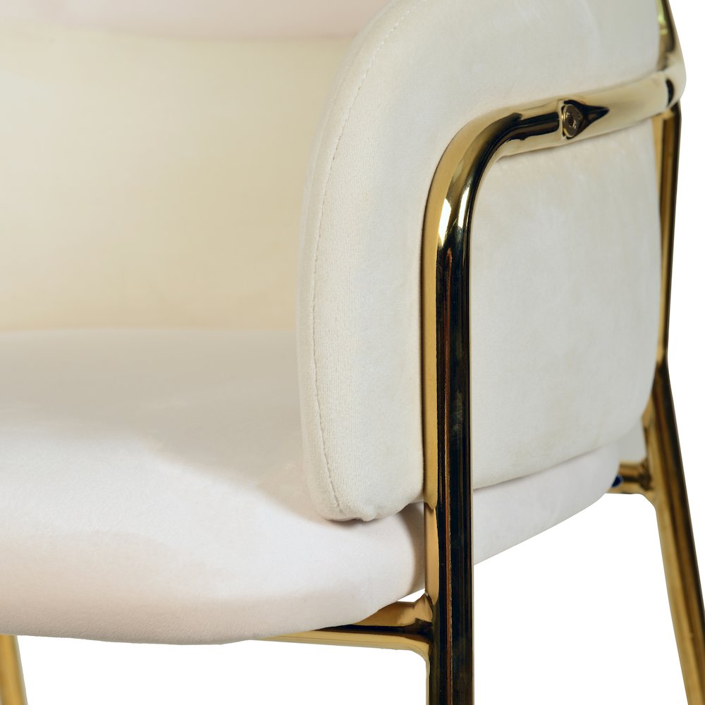Axis Collection Modern Gold Bar height Chair in Biege