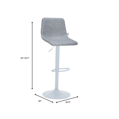 Tilbury - Bar stool -White base- Light Grey