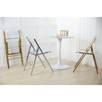 Menno Mid-Century Modern Acrylic Folding Chair Set of 4