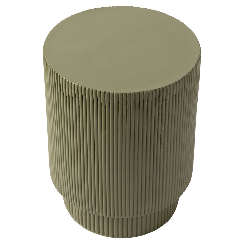 Eden Collection Fiberglass Outdoor Side Table in Olive Green