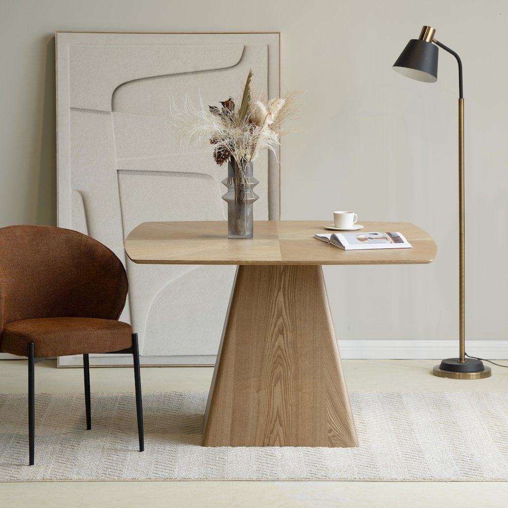Zephry Collection Modern Dining Wooden Square Dining Table in Natural Wood