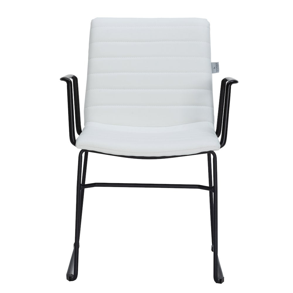 Zylar Series Office Guest Arm Chair in White Leather