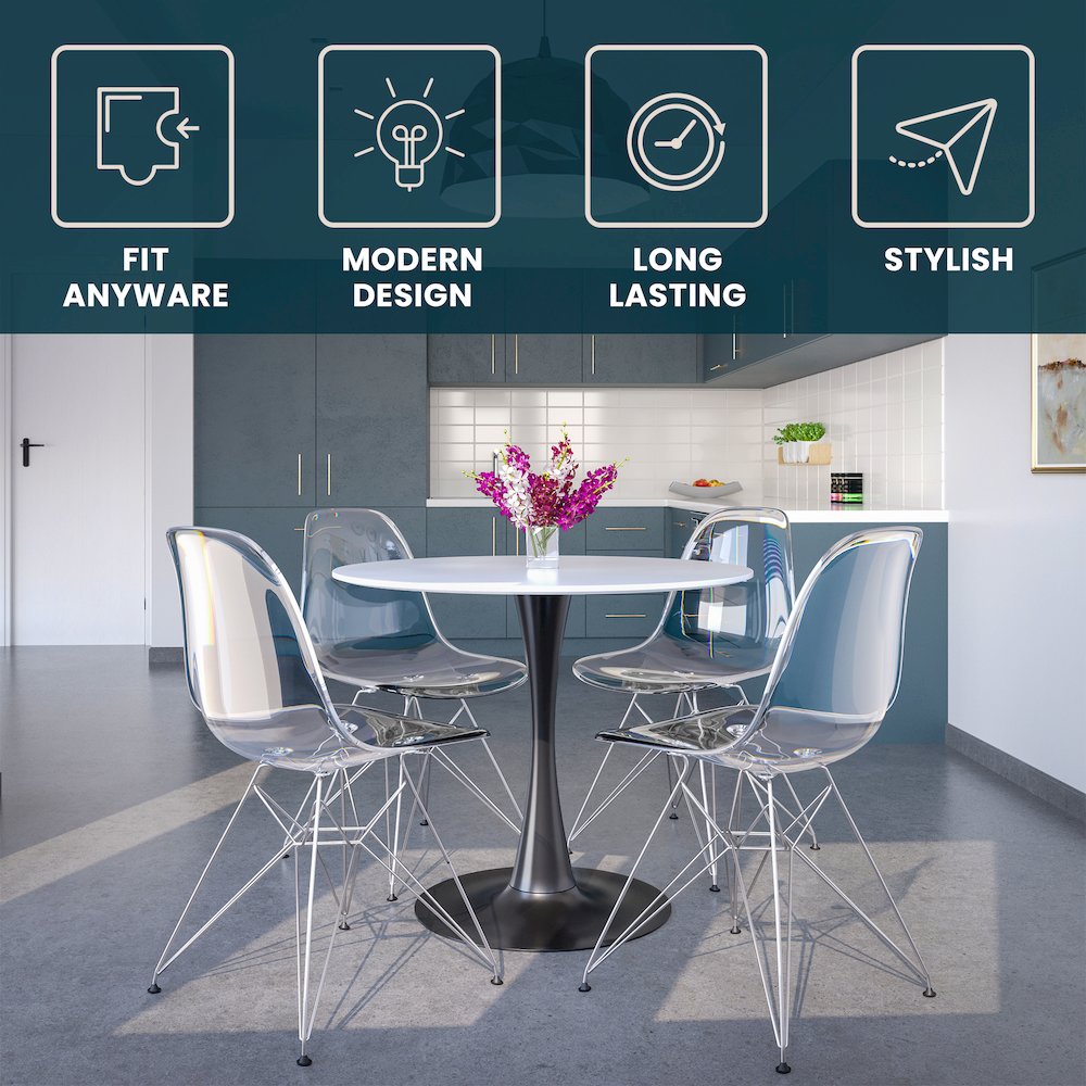 Bristol Mid-Century Modern Round Dining Table