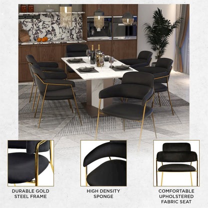 Axis Collection Modern Gold Dining Chair in Black