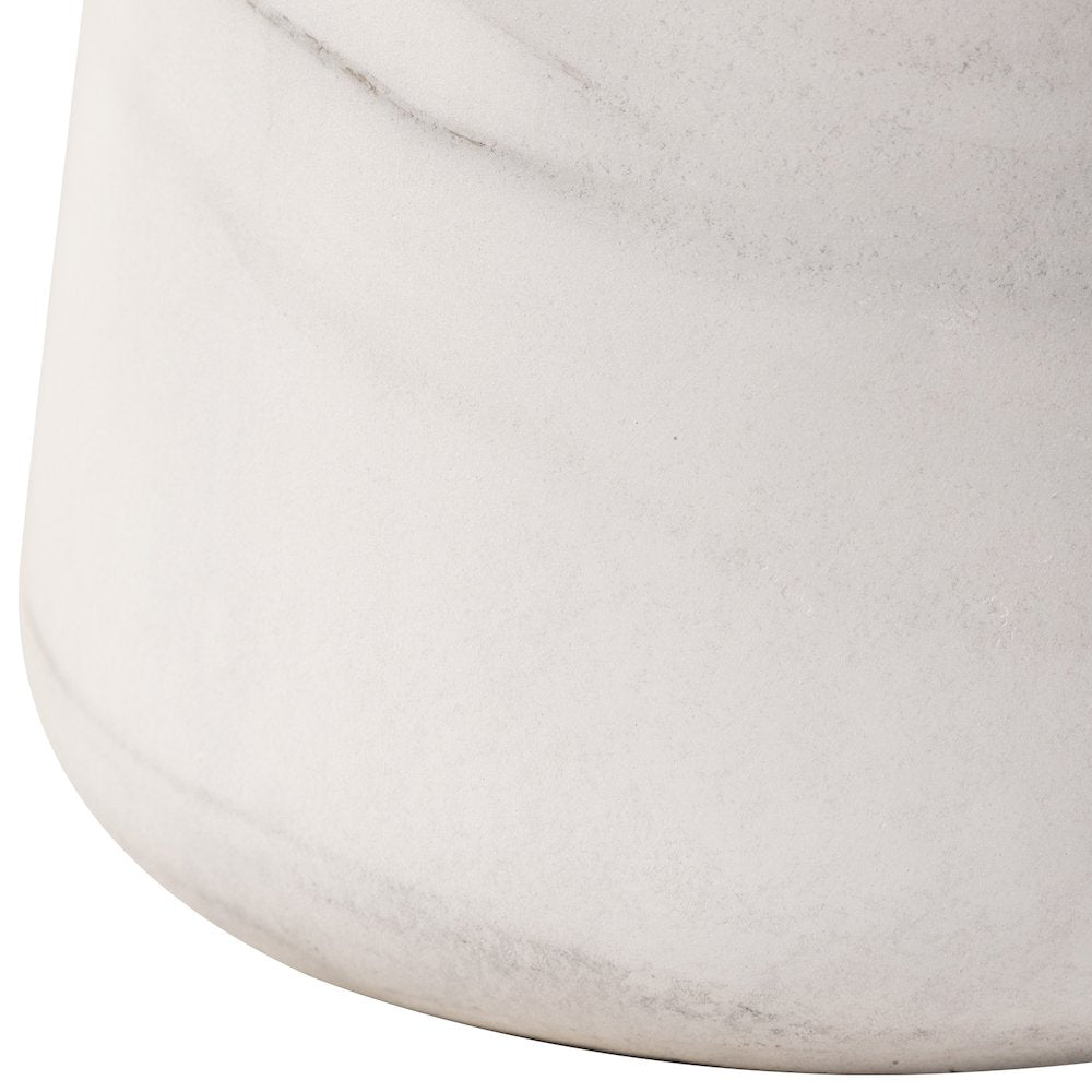Modern Side End Table Glint Series In Marble White