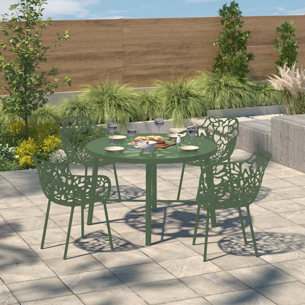 Modern Devon Aluminum Armchair, Set of 4