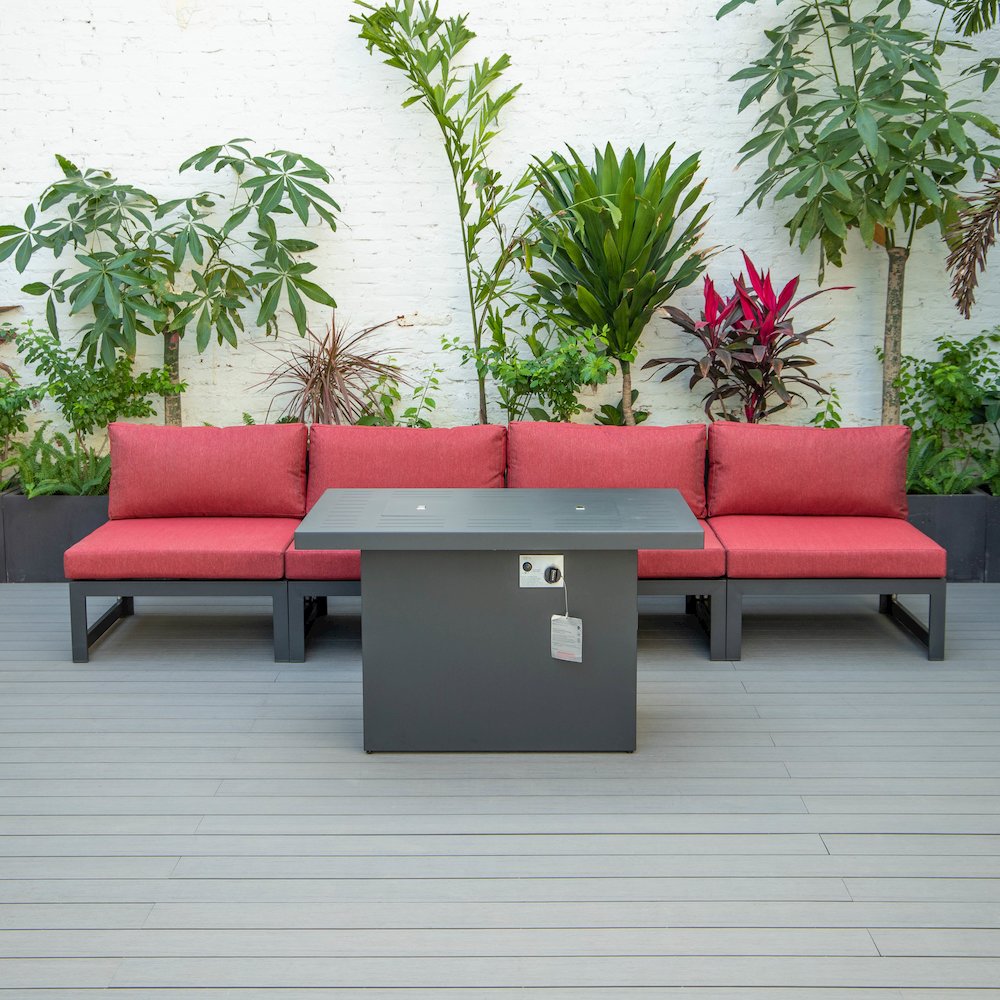 Chelsea 5-Piece Middle Patio Chairs and Fire Pit Table