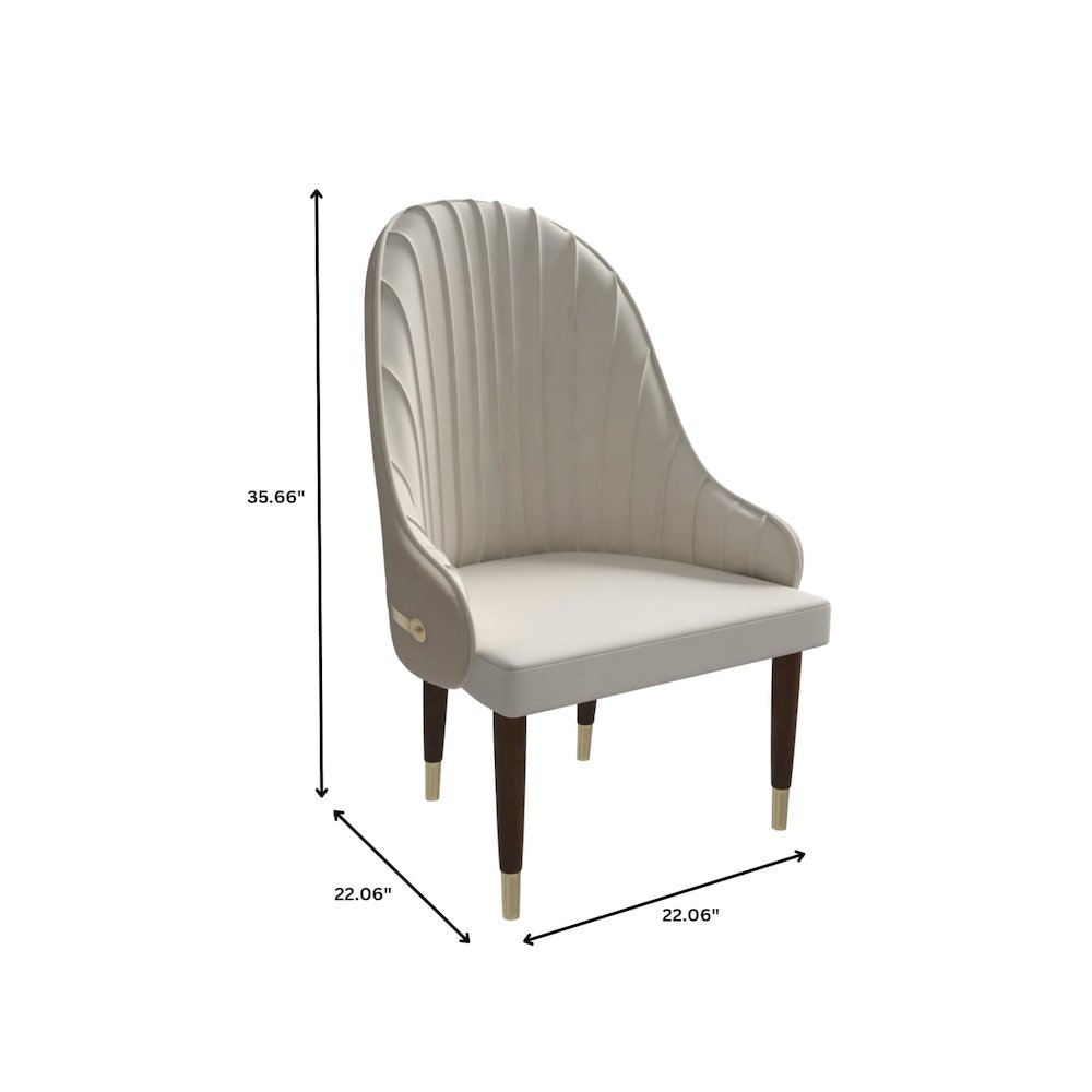 Elara Collection Wooden Dining Chair in Cream