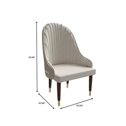 Elara Collection Wooden Dining Chair in Cream