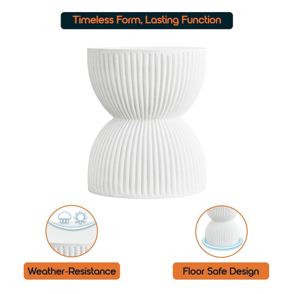 Modern Side End Table Spire Series In White