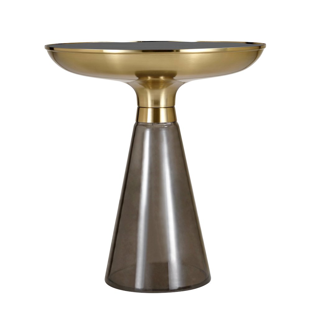 Hyalus Collection Glass Side table in Smoke