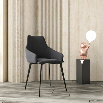 Sonnet Series Modern Dining Chair in Charcoal Fabric - Set of 2