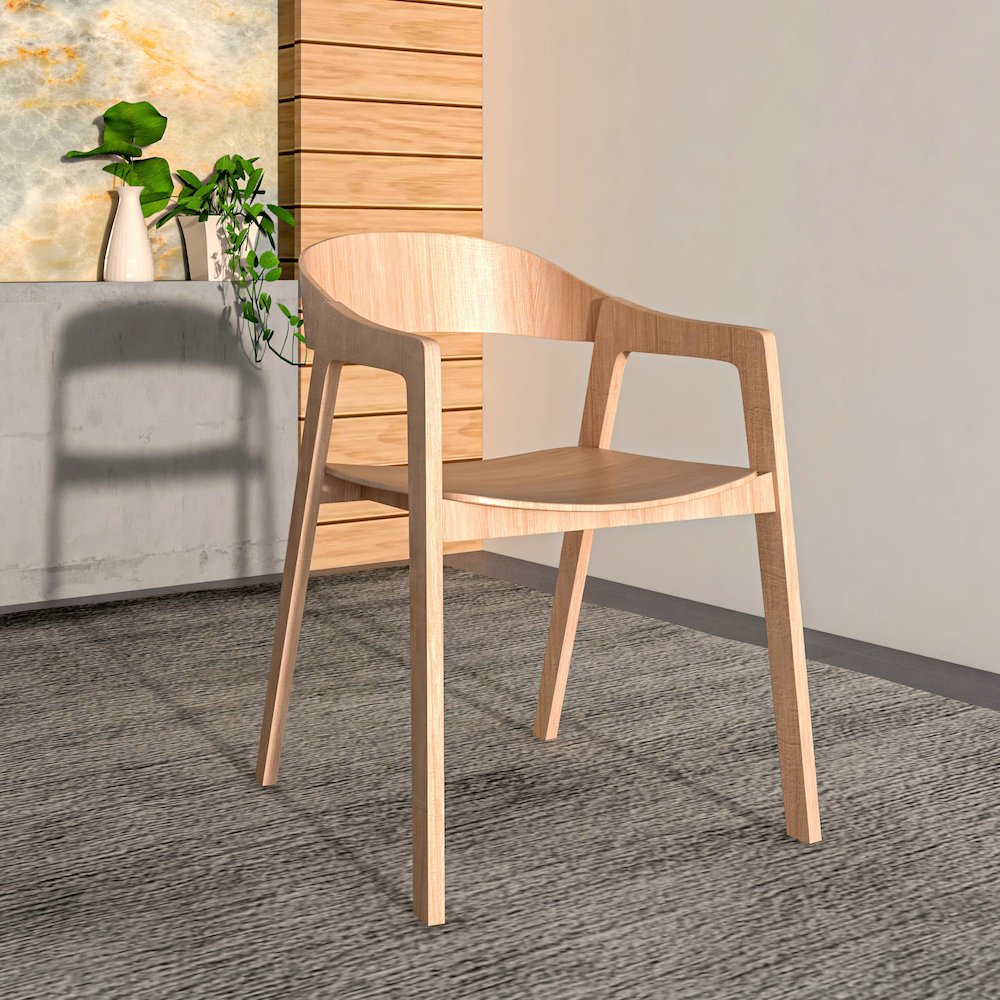 Rivo Collection Elegant Dining Chair in Natural Wood