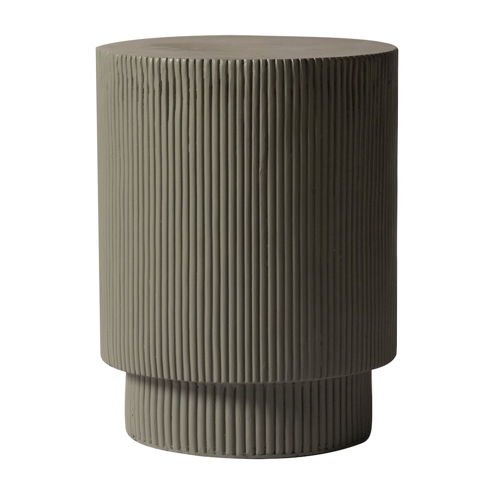 Eden Collection Fiberglass Outdoor Side Table in Grey