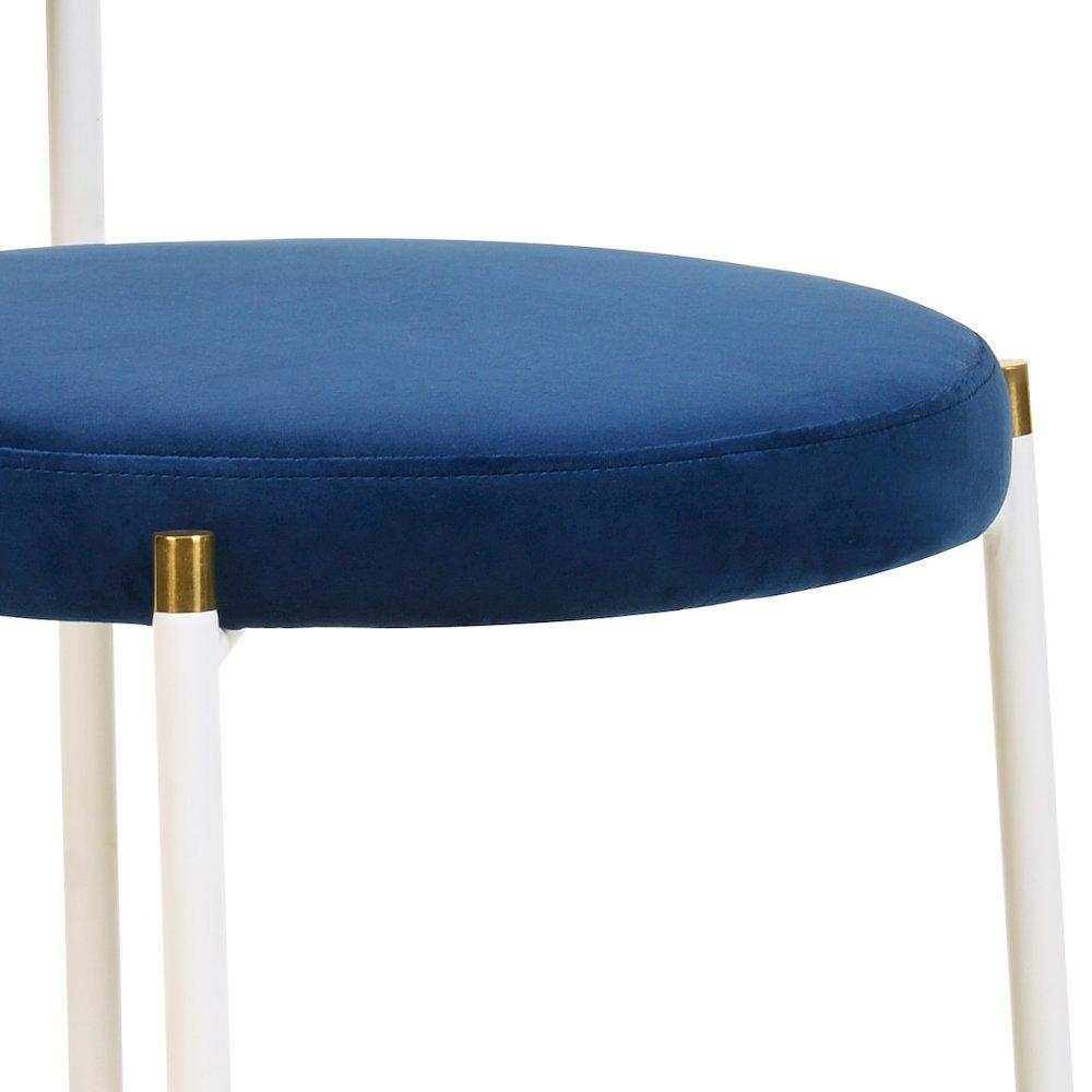 Euston Collection Modern Dining Chair White Frame In Blue