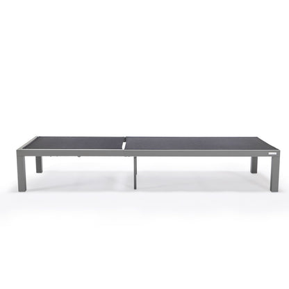 Marlin Patio Chaise Lounge Chair With Grey Aluminum Frame, Set of 2 in Black