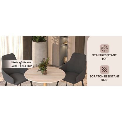 Bristol 24" round dining table Gold base with marbled MDF top