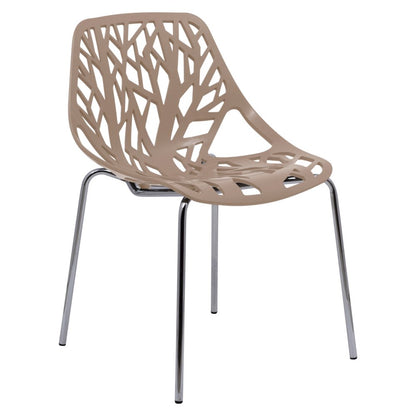 Modern Asbury Dining Chair w/ Chromed Legs