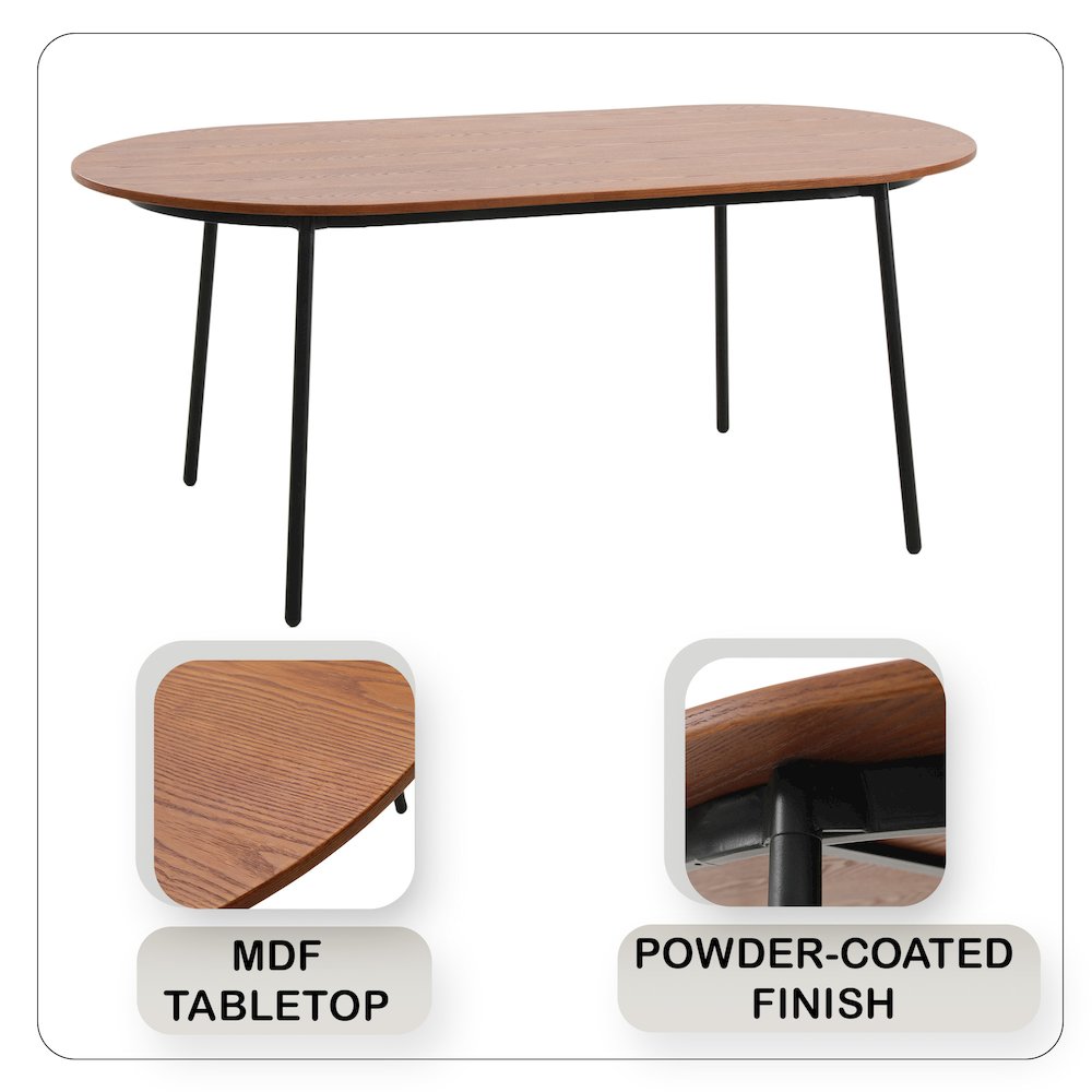 Tule 9-Piece Dining Set in Steel Frame with 8 Upholstered Seat Dining Table