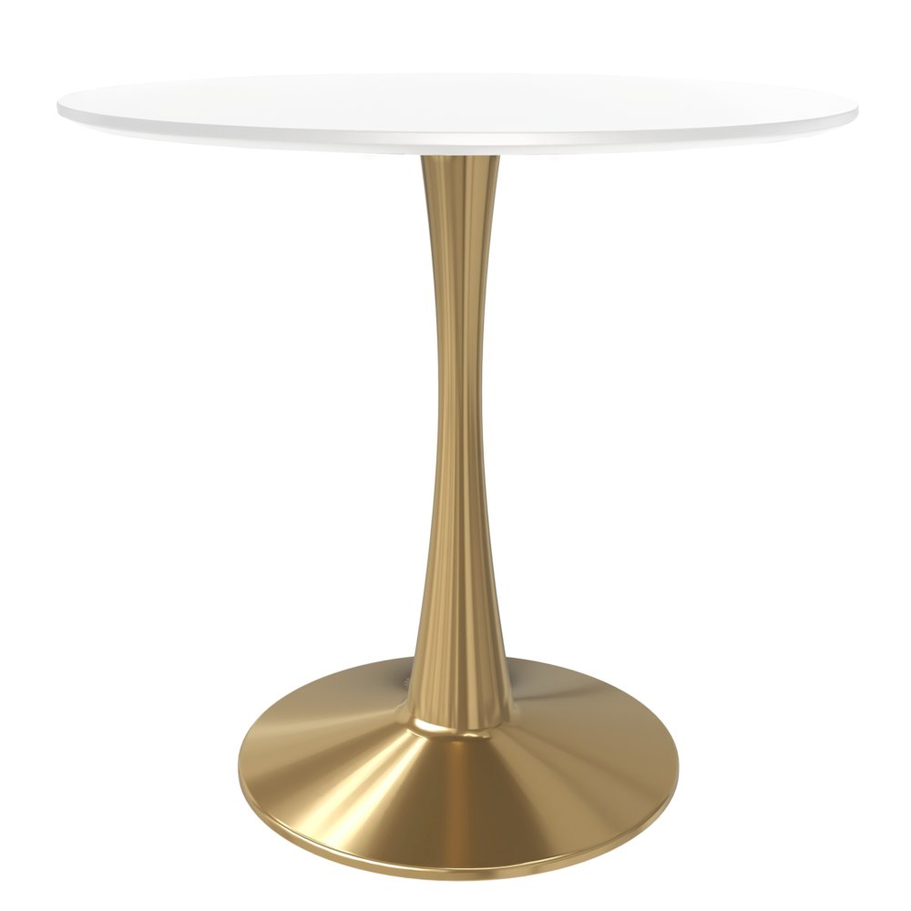 Bristol 24" round dining table Gold Base With White Top