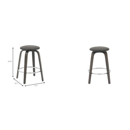 Wooden Counter Stool Pelya Collection Modern Style Walnut Glazed color in Brown