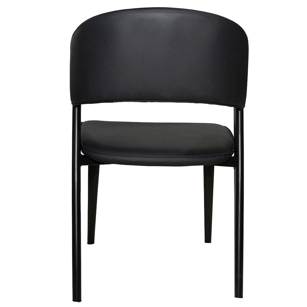Aspen Collection Modern Dining Chair Black Frame in Black Set of 2