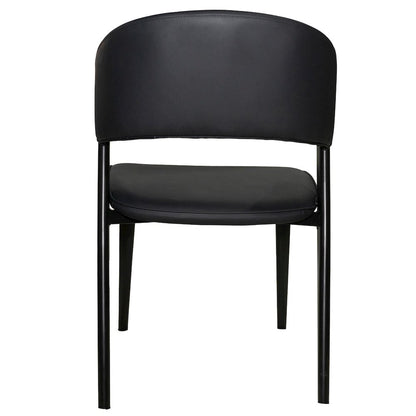 Aspen Collection Modern Dining Chair Black Frame in Black Set of 2