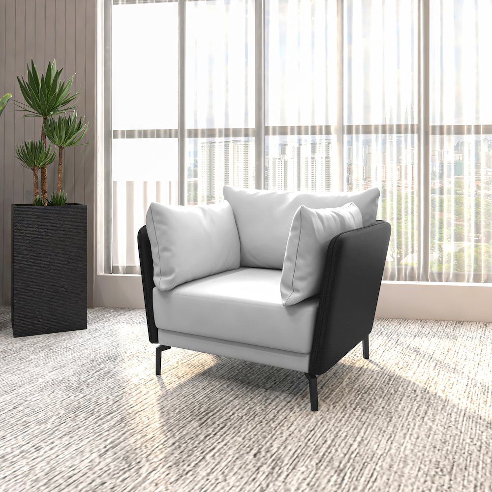 Luxify Collection Single Seater Sofa in Black/Grey
