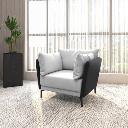 Luxify Collection Single Seater Sofa in Black/Grey