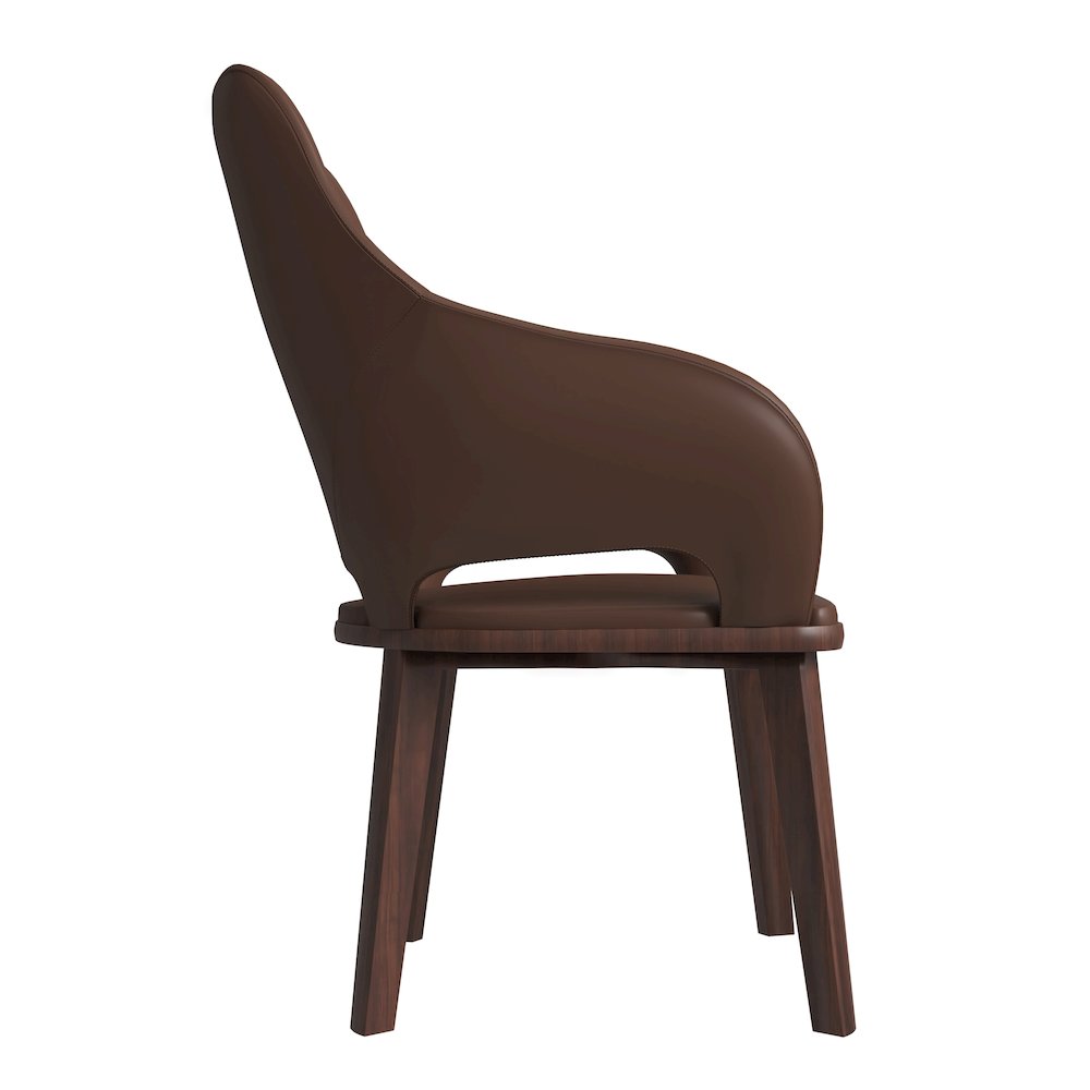 Vivara Collection Modern Dining Chair in Dark Brown