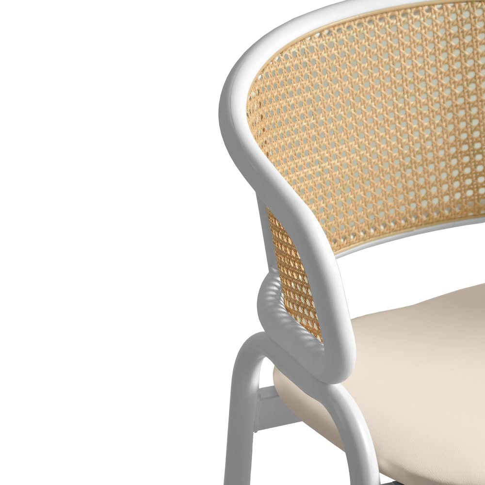 Ervilla - Dining Chair - White frame in White Leather Set of 4