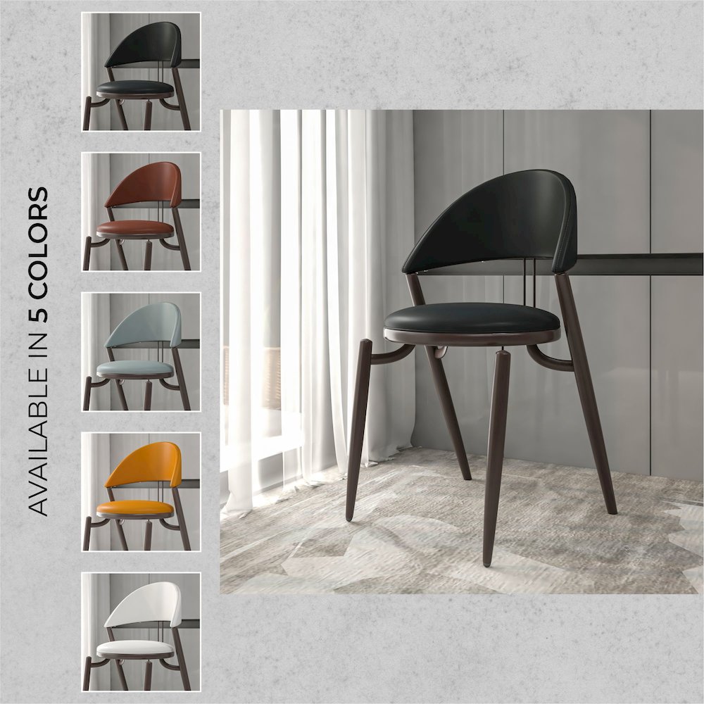 Venice Collection Modern Dining Chair In Black set of 2 in Black