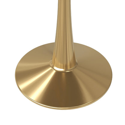 Bristol 35" round dining table Gold base with White Sintered stone Top
