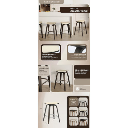 Wooden Counter Stool in Taupe