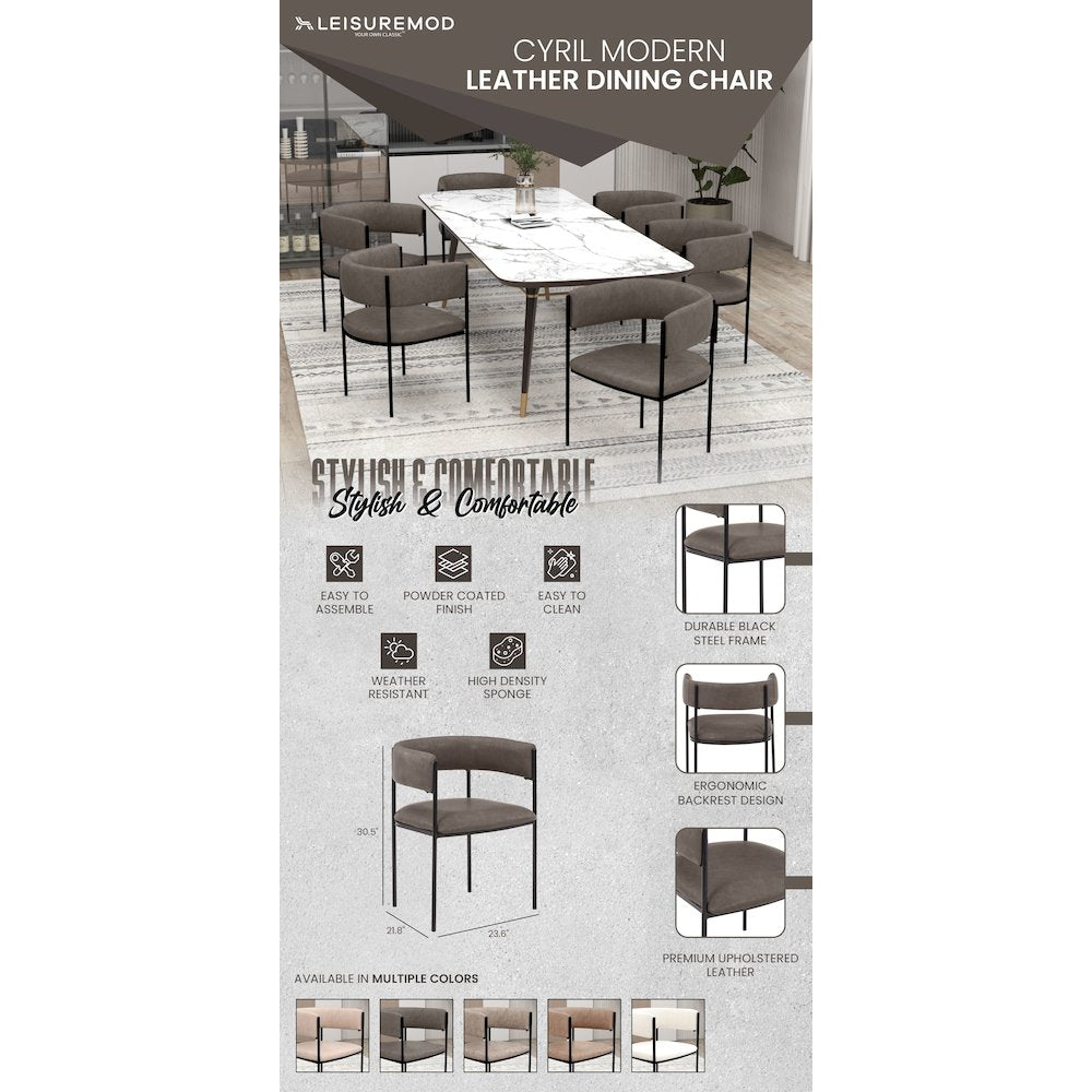 Cyril Collection Modern Chair in Charcoal