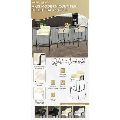Axis Collection Modern Bar height Chair in Biege