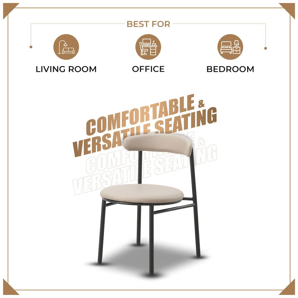 Lume Collection Modern Dining Chair in Dark Toupe