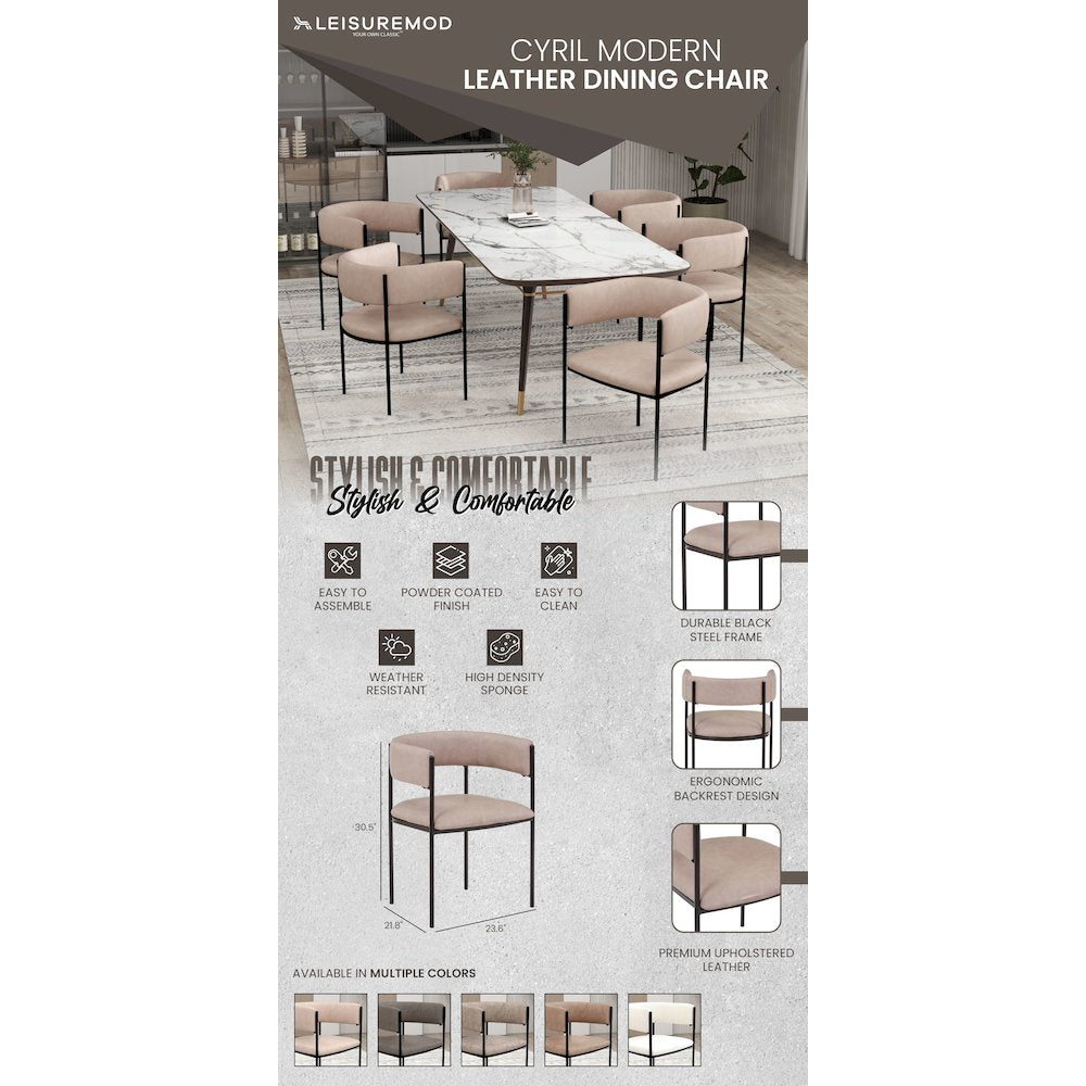 Cyril Collection Modern Chair in Taupe
