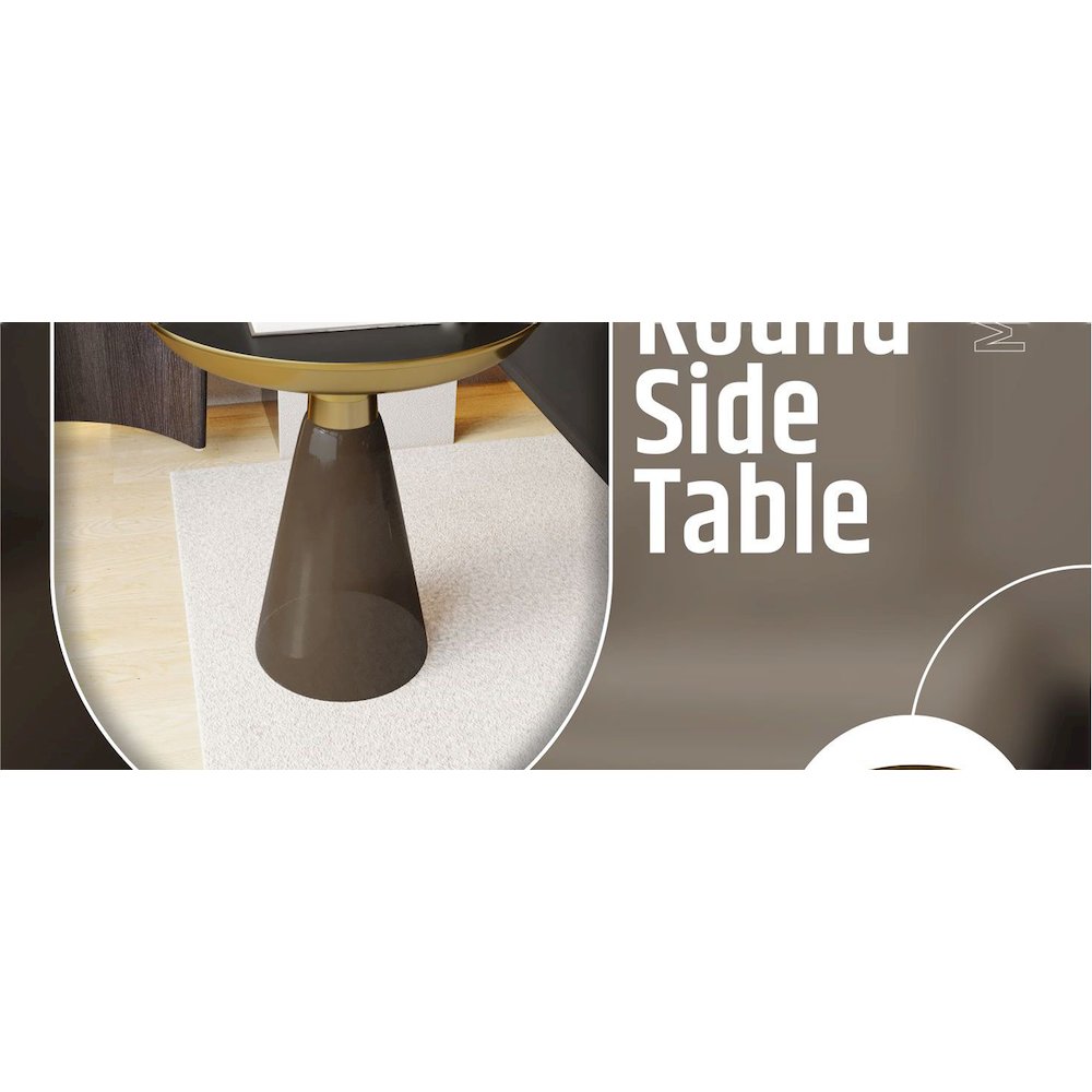 Hyalus Collection Glass Side table in Smoke