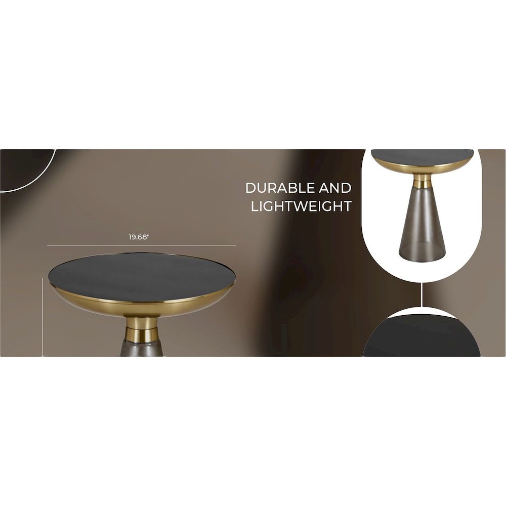 Hyalus Collection Glass Side table in Smoke