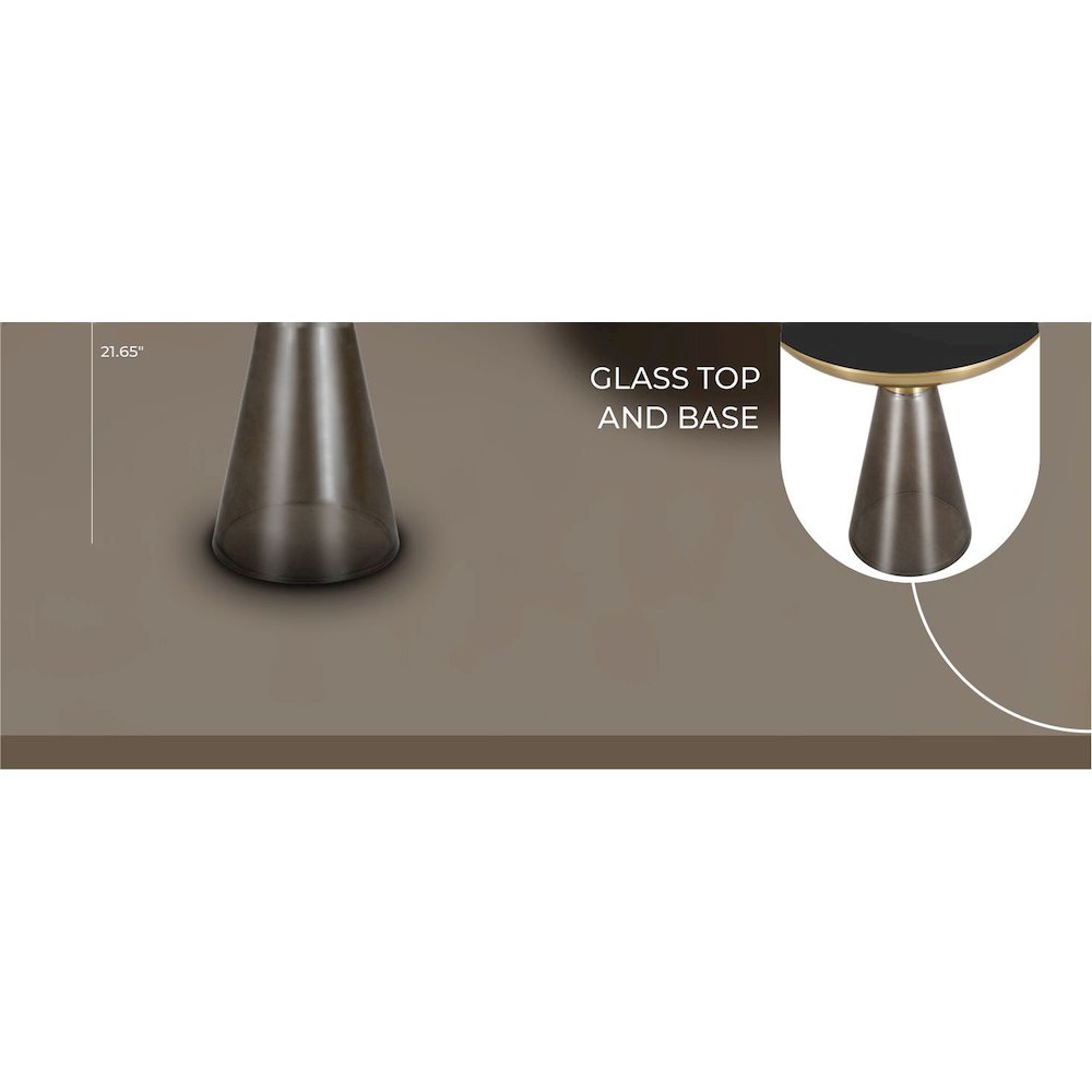 Hyalus Collection Glass Side table in Smoke