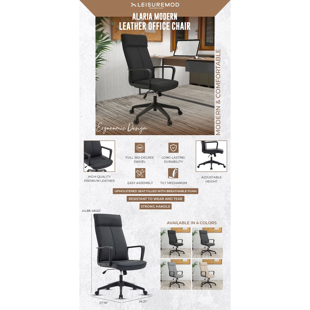 Aiaria Collection Modern Office Chair In Black
