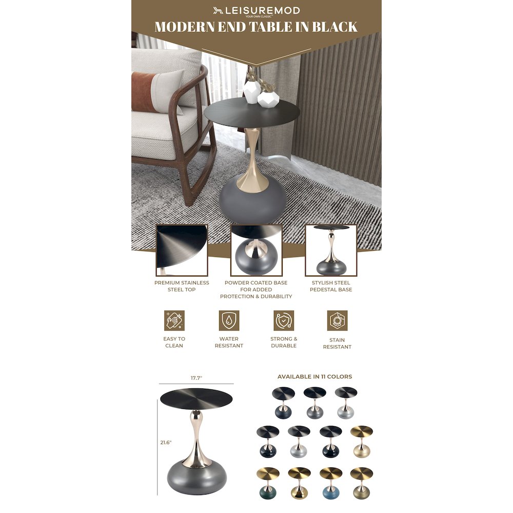 Savoy Collection Modern End Table In Grey