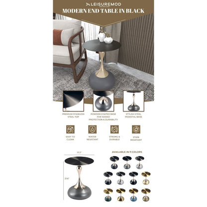 Savoy Collection Modern End Table In Grey