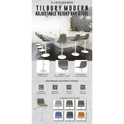 Tilbury - Bar stool - White Base-Olive Green